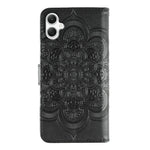 Samsung Galaxy A05 4G-skal i PU-läder med mandala-präglad design och plånboksfodral med handledsrem