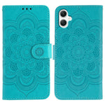 Samsung Galaxy A05 4G-skal i PU-läder med mandala-präglad design och plånboksfodral med handledsrem