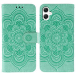 Samsung Galaxy A05 4G-skal i PU-läder med mandala-präglad design och plånboksfodral med handledsrem