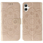 Samsung Galaxy A05 4G-skal i PU-läder med mandala-präglad design och plånboksfodral med handledsrem