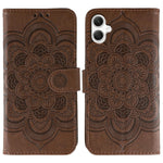 Samsung Galaxy A05 4G-skal i PU-läder med mandala-präglad design och plånboksfodral med handledsrem