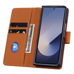 For Samsung Galaxy Z Fold7 5G Case Rhombus Pattern Leather Wallet Phone Cover with Wrist Strap