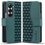 For Samsung Galaxy Z Fold7 5G Case Rhombus Pattern Leather Wallet Phone Cover with Wrist Strap