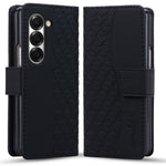 For Samsung Galaxy Z Fold7 5G Case Rhombus Pattern Leather Wallet Phone Cover with Wrist Strap
