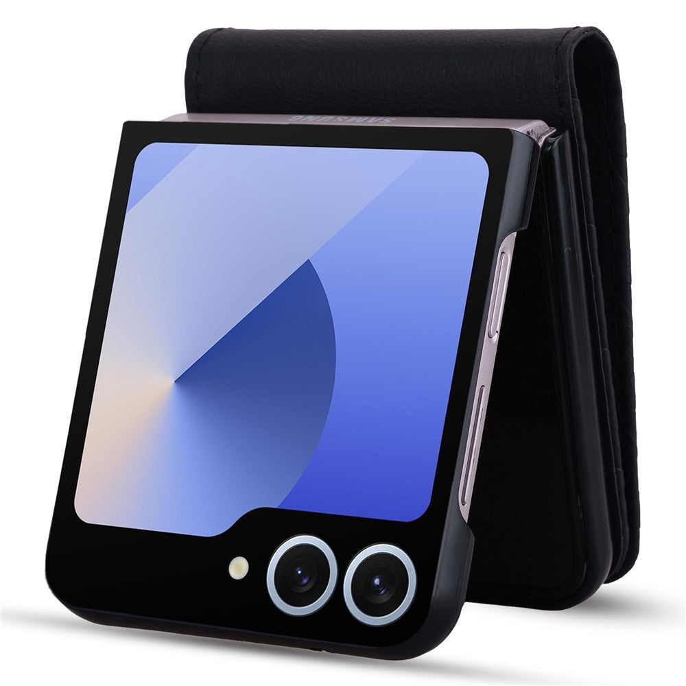 Til Samsung Galaxy Z Flip7 5G Etui Rhombus Mønster Læder Telefoncover med Håndrem