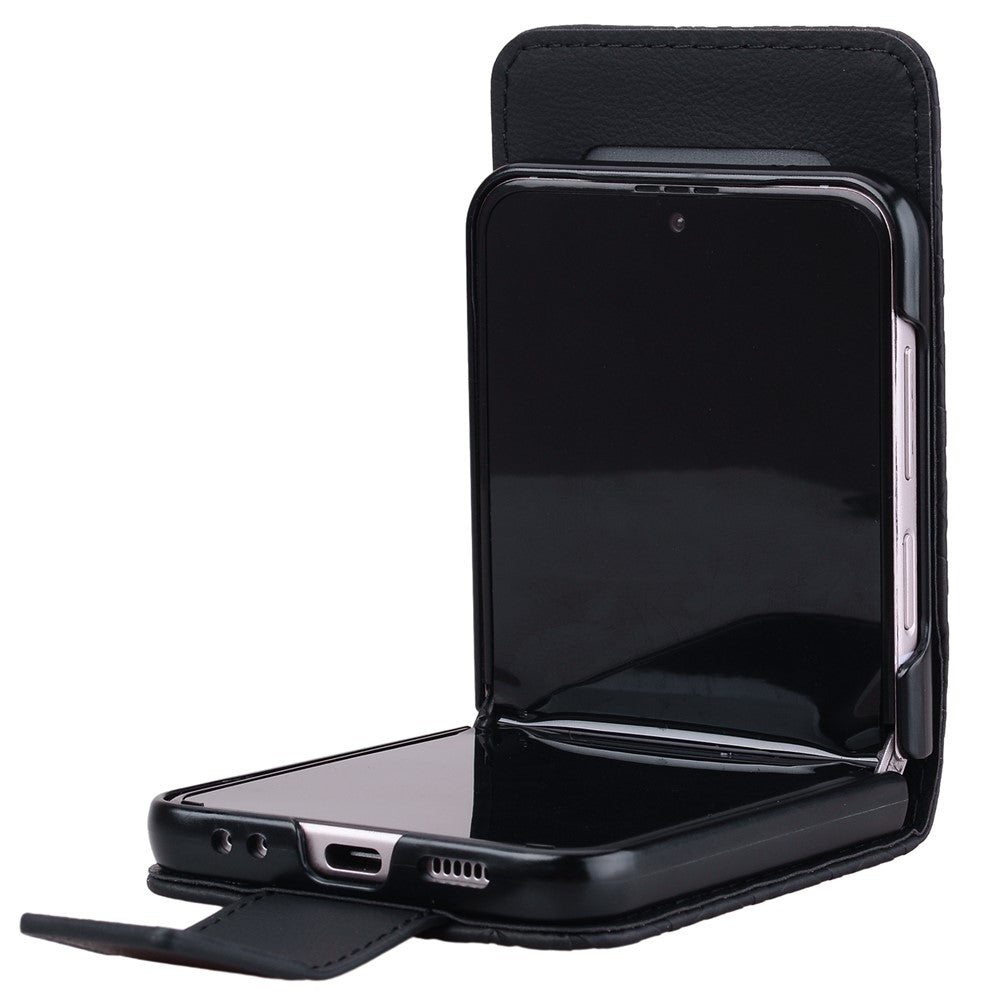 Til Samsung Galaxy Z Flip7 5G Etui Rhombus Mønster Læder Telefoncover med Håndrem