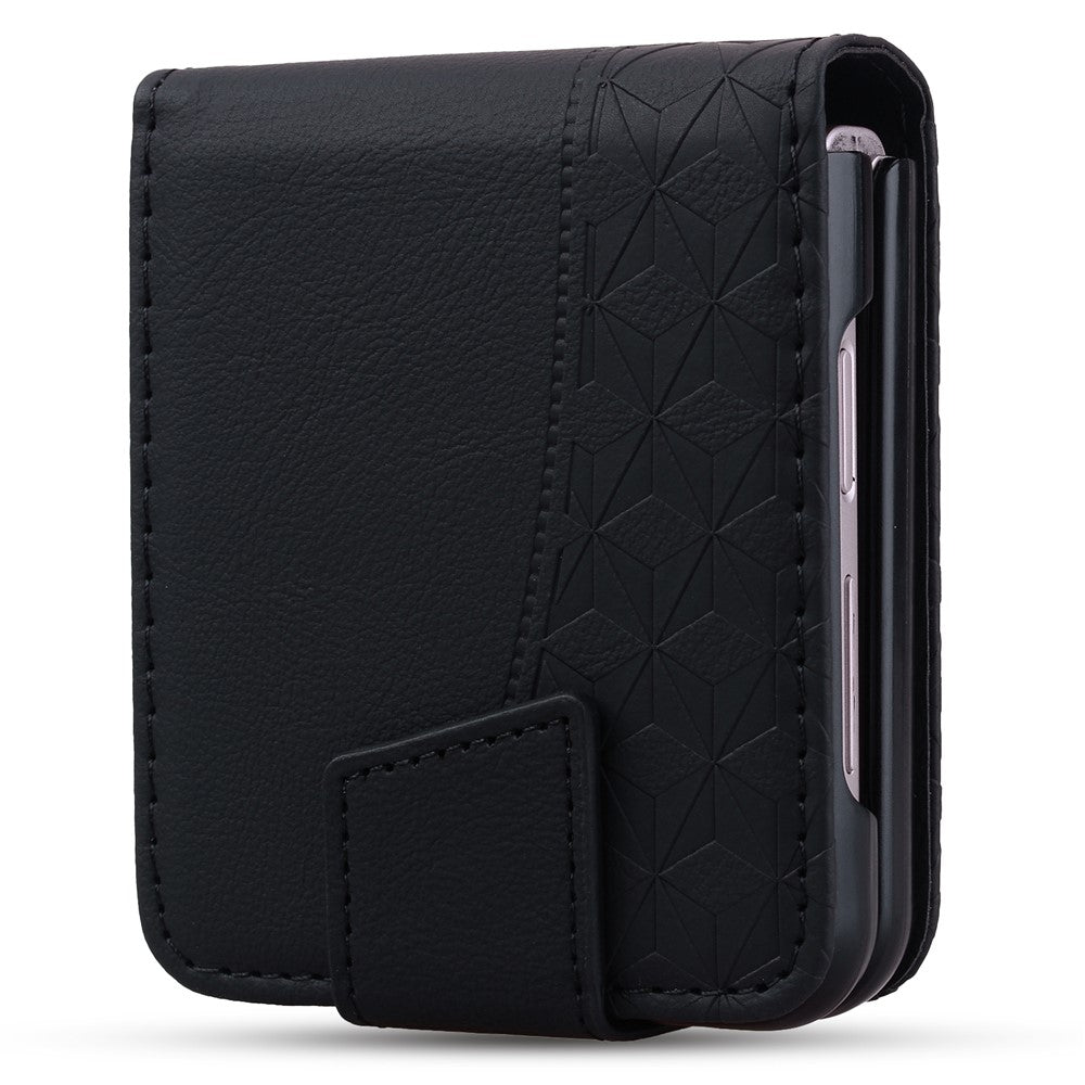 Til Samsung Galaxy Z Flip7 5G Etui Rhombus Mønster Læder Telefoncover med Håndrem