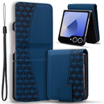 Til Samsung Galaxy Z Flip7 5G Etui Rhombus Mønster Læder Telefoncover med Håndrem