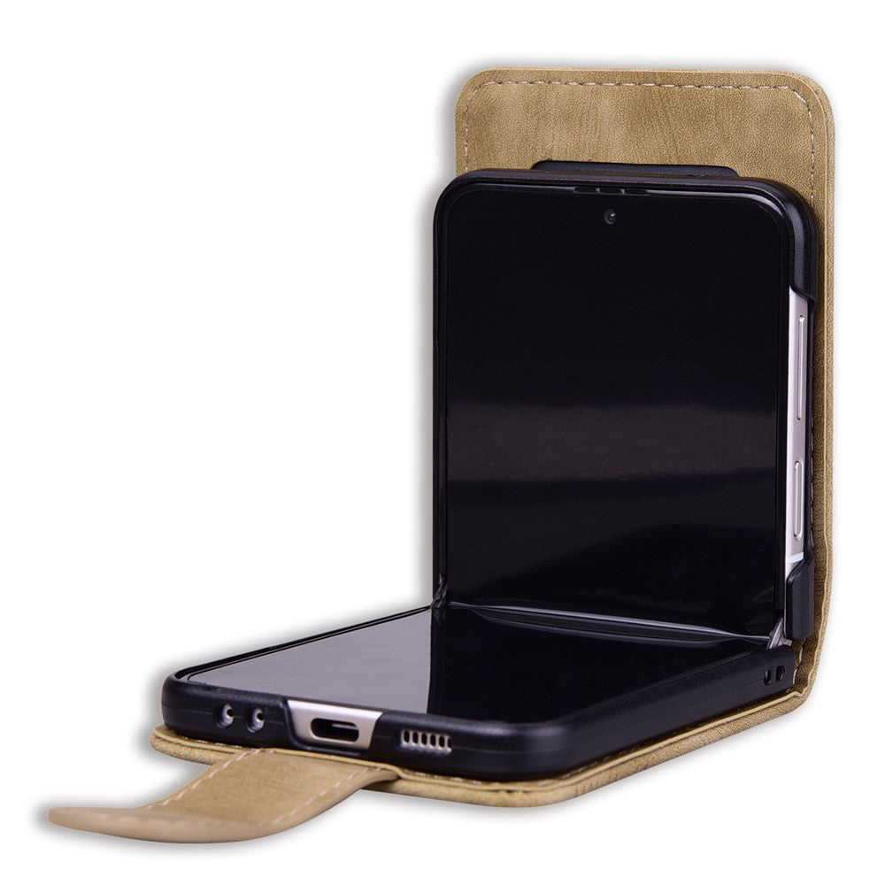 For Samsung Galaxy Z Flip7 5G Case Cherry Blossom Cat Leather Phone Cover with Card Slot