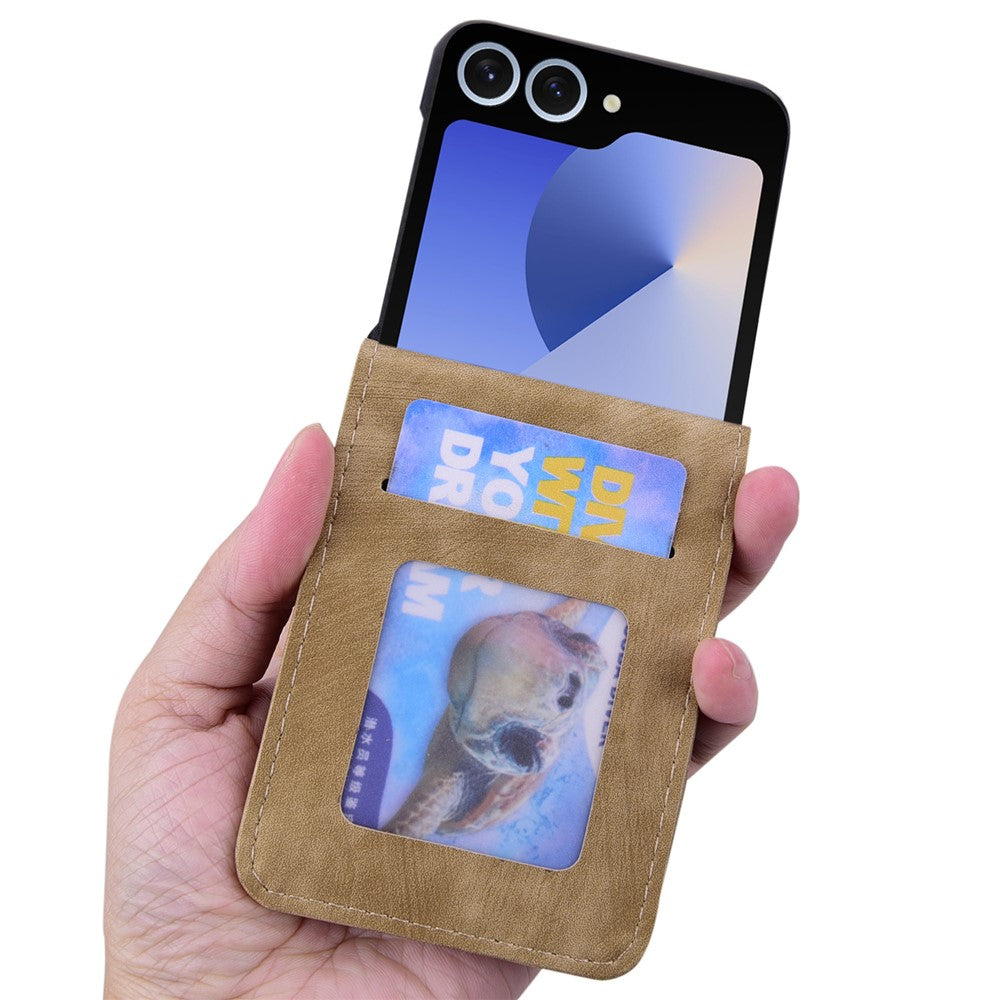 For Samsung Galaxy Z Flip7 5G Case Cherry Blossom Cat Leather Phone Cover with Card Slot