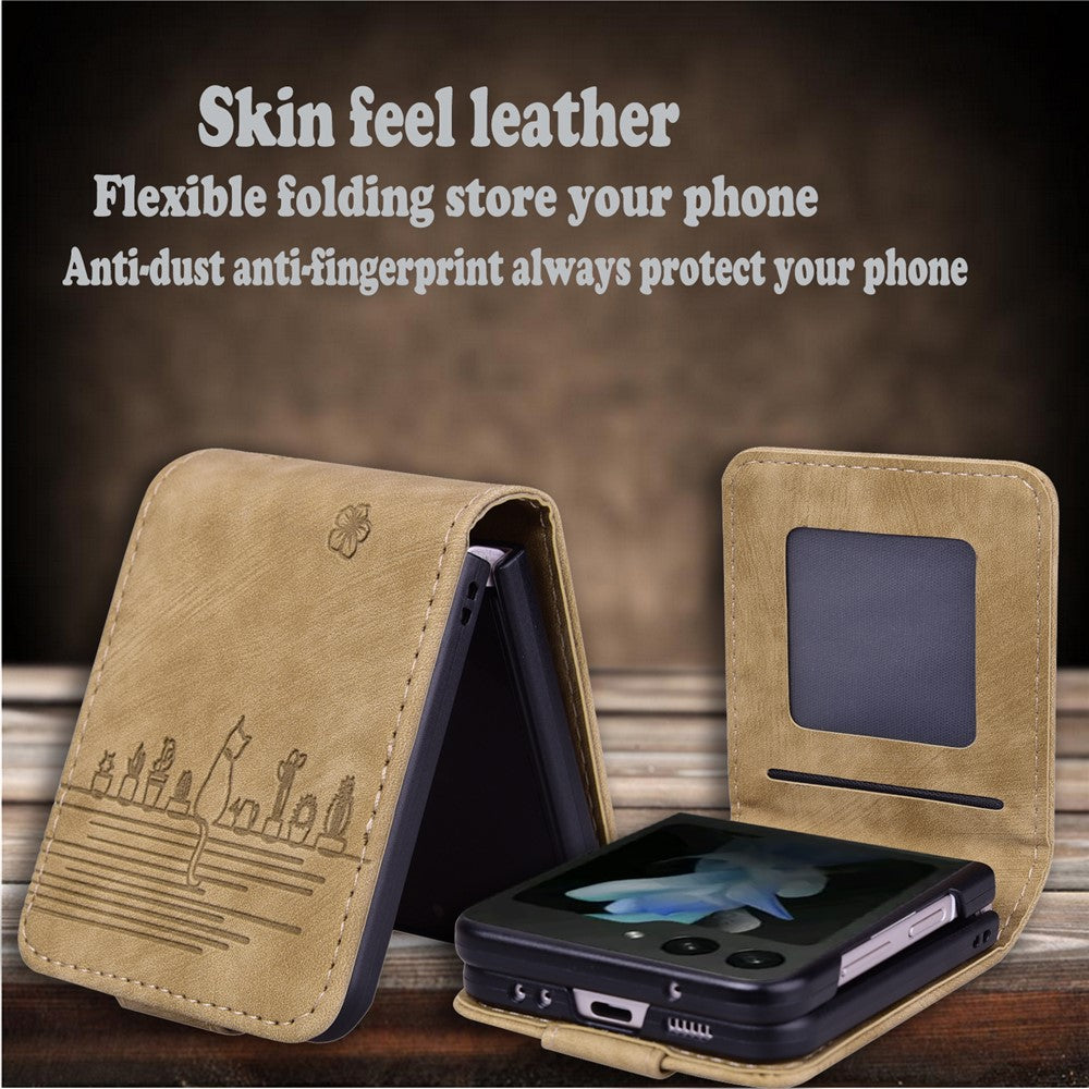 For Samsung Galaxy Z Flip7 5G Case Cherry Blossom Cat Leather Phone Cover with Card Slot