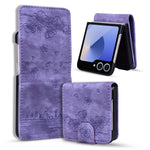For Samsung Galaxy Z Flip7 5G Case Cherry Blossom Cat Leather Phone Cover with Card Slot