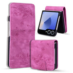 For Samsung Galaxy Z Flip7 5G Case Cherry Blossom Cat Leather Phone Cover with Card Slot