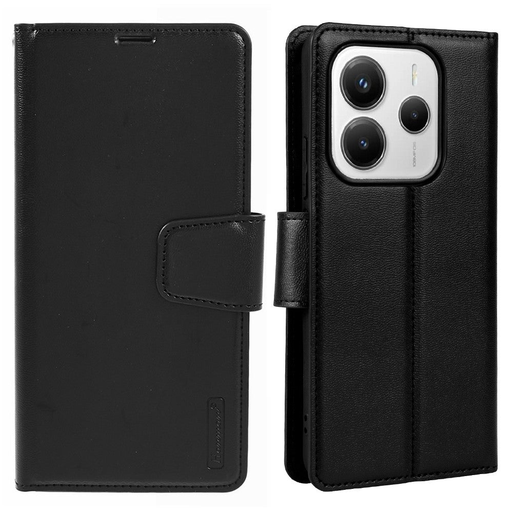 HANMAN Mill Series for Xiaomi Redmi Note 14 4G (164.84mm) Case Wallet Stand PU Leather Phone Cover