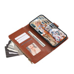 For Xiaomi Redmi Note 14 5G Case Multi Card Slots Zipper Leather Phone Cover with Wrist Strap