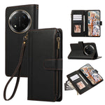 For Honor X60 Pro 5G  /  X9c 5G  /  Magic7 Lite 5G Case Multi Card Slots Zipper Leather Phone Cover with Wrist Strap