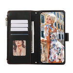 For Honor X60 Pro 5G  /  X9c 5G  /  Magic7 Lite 5G Case Multi Card Slots Zipper Leather Phone Cover with Wrist Strap