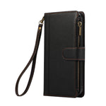 For Honor X60 Pro 5G  /  X9c 5G  /  Magic7 Lite 5G Case Multi Card Slots Zipper Leather Phone Cover with Wrist Strap