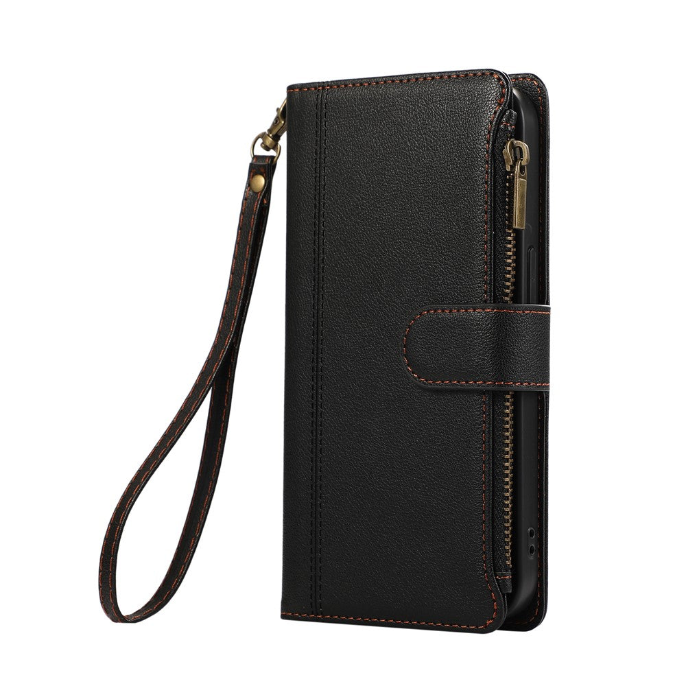 For Honor X60 Pro 5G  /  X9c 5G  /  Magic7 Lite 5G Case Multi Card Slots Zipper Leather Phone Cover with Wrist Strap