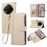 For Honor X60 Pro 5G  /  X9c 5G  /  Magic7 Lite 5G Case Multi Card Slots Zipper Leather Phone Cover with Wrist Strap