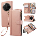 For Honor X60 Pro 5G  /  X9c 5G  /  Magic7 Lite 5G Case Multi Card Slots Zipper Leather Phone Cover with Wrist Strap
