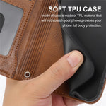 For iPhone 17 Case Zipper Pocket Wallet Leather Phone Cover with Wrist Strap