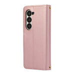 For Samsung Galaxy Z Fold7 5G Case Multi Card Slots Zipper Rhombus Leather Phone Cover with Wrist Strap