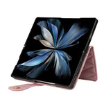 For Samsung Galaxy Z Fold7 5G Case Multi Card Slots Zipper Rhombus Leather Phone Cover with Wrist Strap