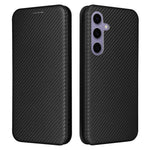 For Samsung Galaxy S25 FE Case Carbon Fiber Texture Drop-Proof PU Leather Phone Cover