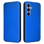 For Samsung Galaxy S25 FE Case Carbon Fiber Texture Drop-Proof PU Leather Phone Cover