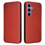 For Samsung Galaxy S25 FE Case Carbon Fiber Texture Drop-Proof PU Leather Phone Cover