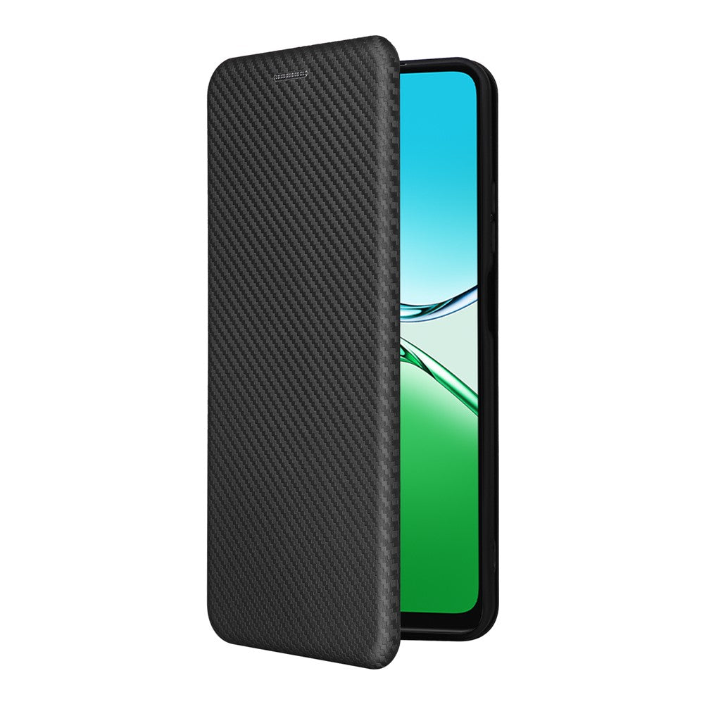 For Oppo A5 5G  /  4G Case Carbon Fiber Texture Drop-Proof PU Leather Phone Cover