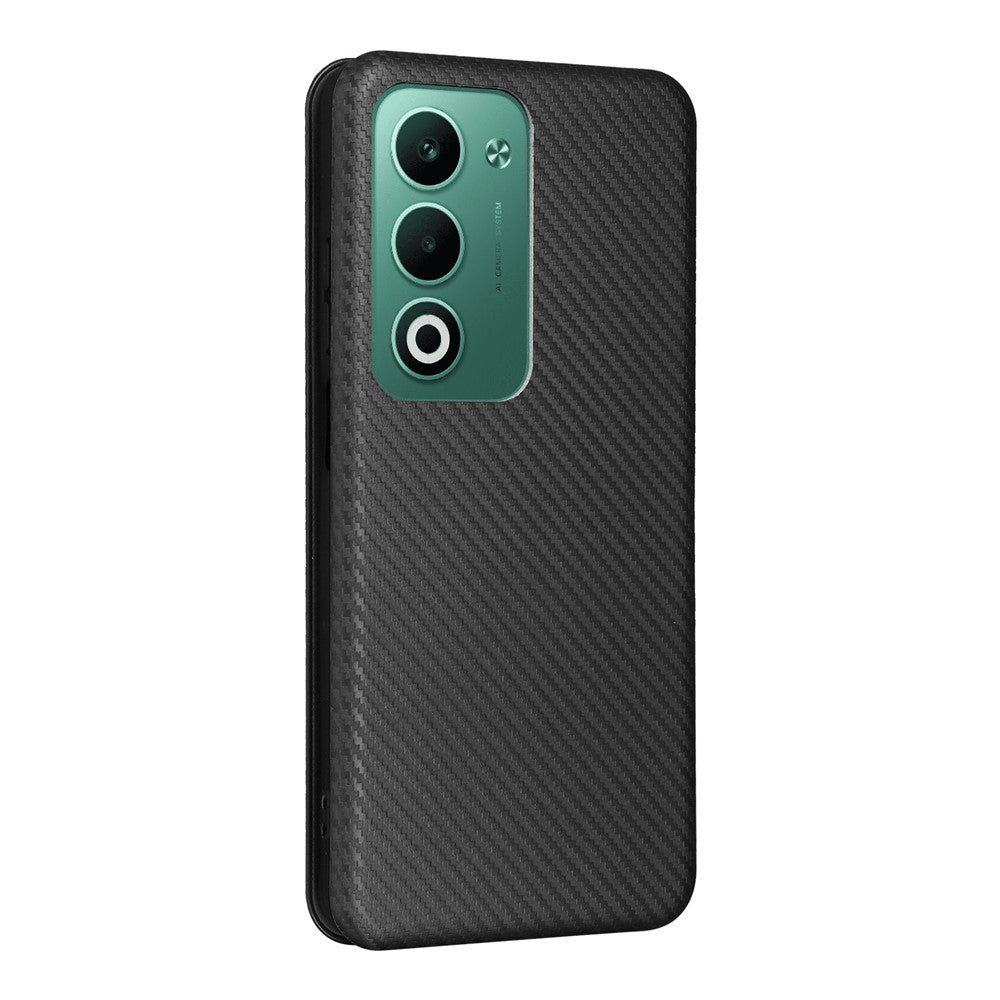 For Oppo A5 5G  /  4G Case Carbon Fiber Texture Drop-Proof PU Leather Phone Cover