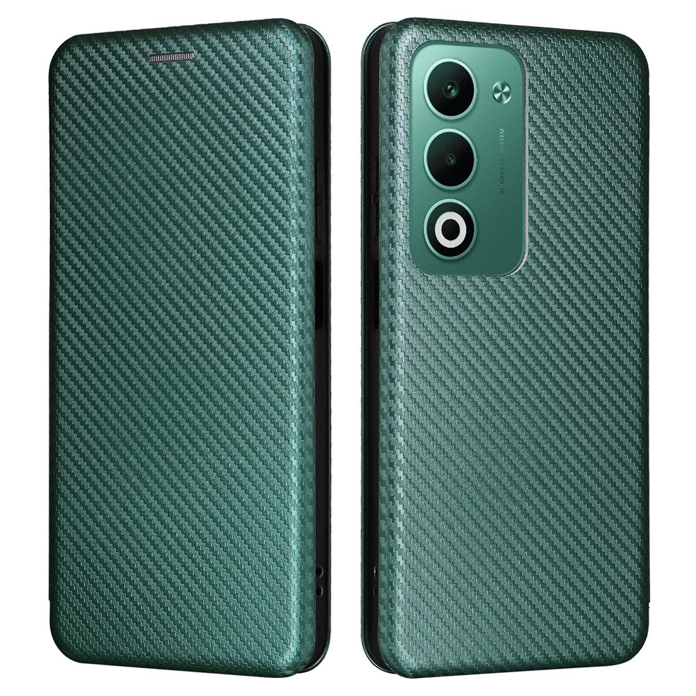 For Oppo A5 5G  /  4G Case Carbon Fiber Texture Drop-Proof PU Leather Phone Cover