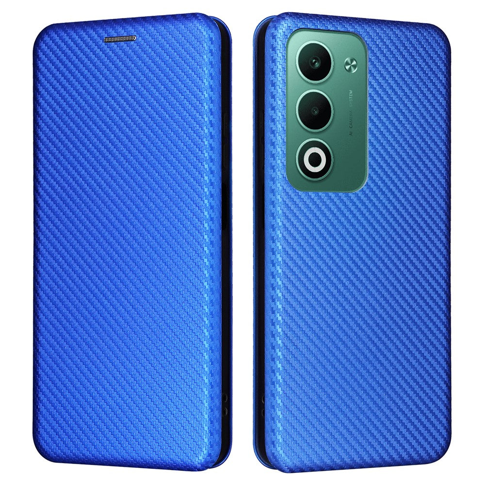 For Oppo A5 5G  /  4G Case Carbon Fiber Texture Drop-Proof PU Leather Phone Cover