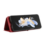 For Samsung Galaxy Z Flip7 5G Leather Back Cover Zipper Wallet Kickstand Phone Case with Shoulder Strap