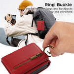 For Samsung Galaxy Z Flip7 5G Leather Back Cover Zipper Wallet Kickstand Phone Case with Shoulder Strap