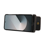 Til Samsung Galaxy Z Flip7 5G Etui Kortholder Støtteben Læder + TPU Telefoncover med Skulderrem
