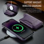 MAGKING K3 Series For iPhone 14 Pro Max Case Compatible with MagSafe Wallet PC + TPU + PU Phone Cover