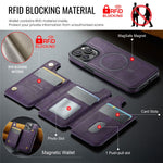 MAGKING K3 Series For iPhone 14 Pro Max Case Compatible with MagSafe Wallet PC + TPU + PU Phone Cover