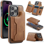 MAGKING K3 Series For iPhone 14 Pro Max Case Compatible with MagSafe Wallet PC + TPU + PU Phone Cover