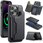 MAGKING K3 Series For iPhone 14 Pro Max Case Compatible with MagSafe Wallet PC + TPU + PU Phone Cover