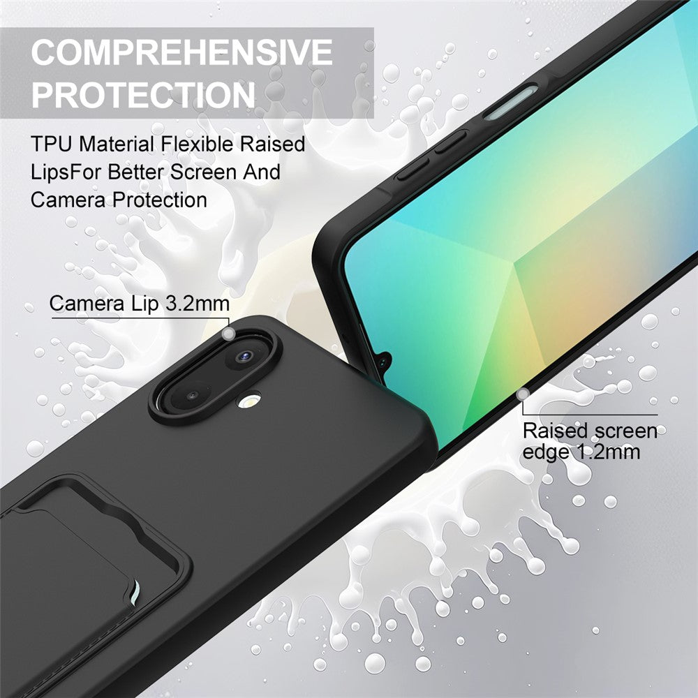 Cover i flydende silikone med kortholder og kort rem til Samsung Galaxy A08 4G / A08 5G / F07 4G / M17e 5G / M07 4G / A07 5G / A07 4G / A07s 4G