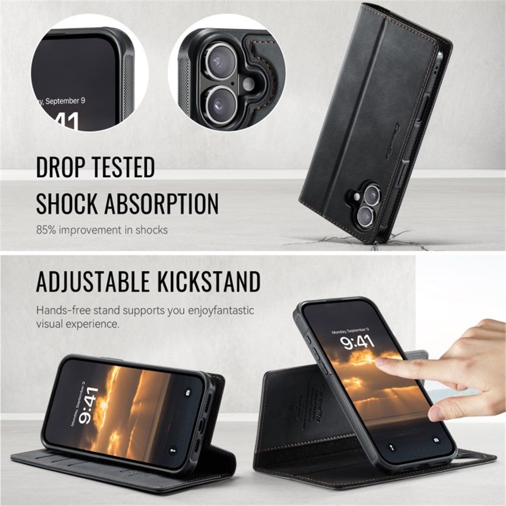 CASEME For iPhone 16 Plus Case  C49  Compatible with MagSafe RFID Blocking Detachable Wallet Leather Phone Cover