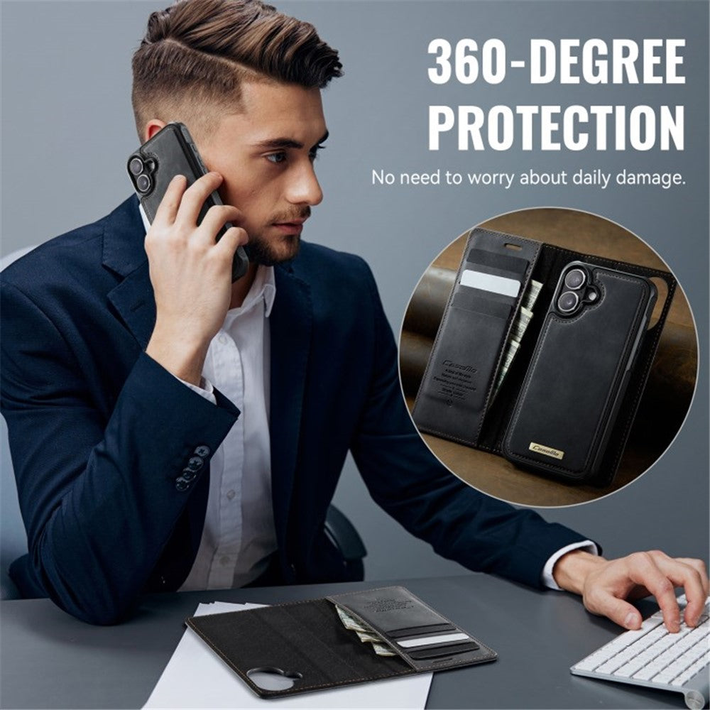 CASEME For iPhone 16 Plus Case  C49  Compatible with MagSafe RFID Blocking Detachable Wallet Leather Phone Cover