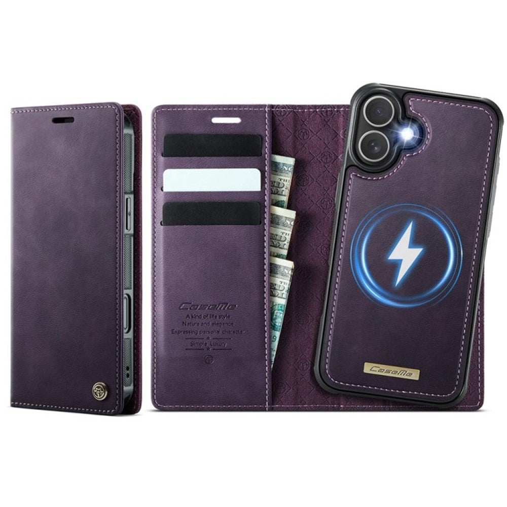 CASEME For iPhone 16 Plus Case  C49  Compatible with MagSafe RFID Blocking Detachable Wallet Leather Phone Cover