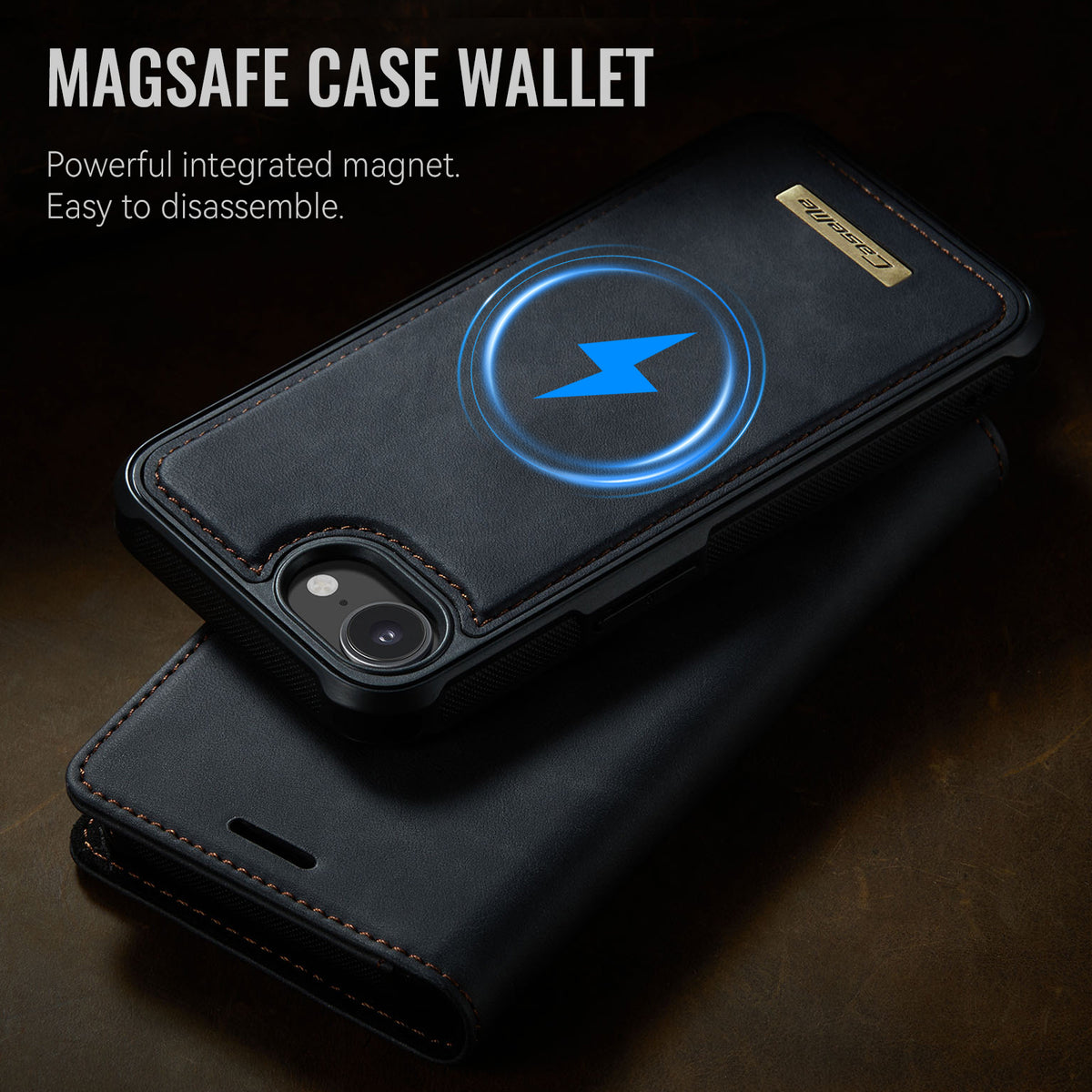 CASEME For iPhone 17e / 16e Case  C49  Compatible with MagSafe RFID Blocking Detachable Wallet Leather Phone Cover