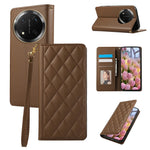 Phone Case For Honor X60 Pro 5G / X9c 5G / Magic7 Lite 5G RFID Blocking Wallet Stand Rhombus Leather Cover with Wrist Strap