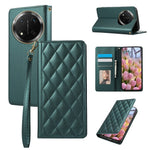 Phone Case For Honor X60 Pro 5G / X9c 5G / Magic7 Lite 5G RFID Blocking Wallet Stand Rhombus Leather Cover with Wrist Strap