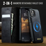 CASEME For iPhone 14 Plus / iPhone 15 Plus Case  C49  Compatible with MagSafe RFID Blocking Detachable Wallet Leather Phone Cover